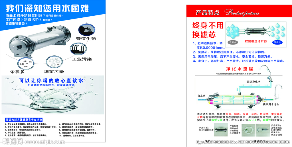 高效活水净化设计图——专业DM宣传单与广告设计方案